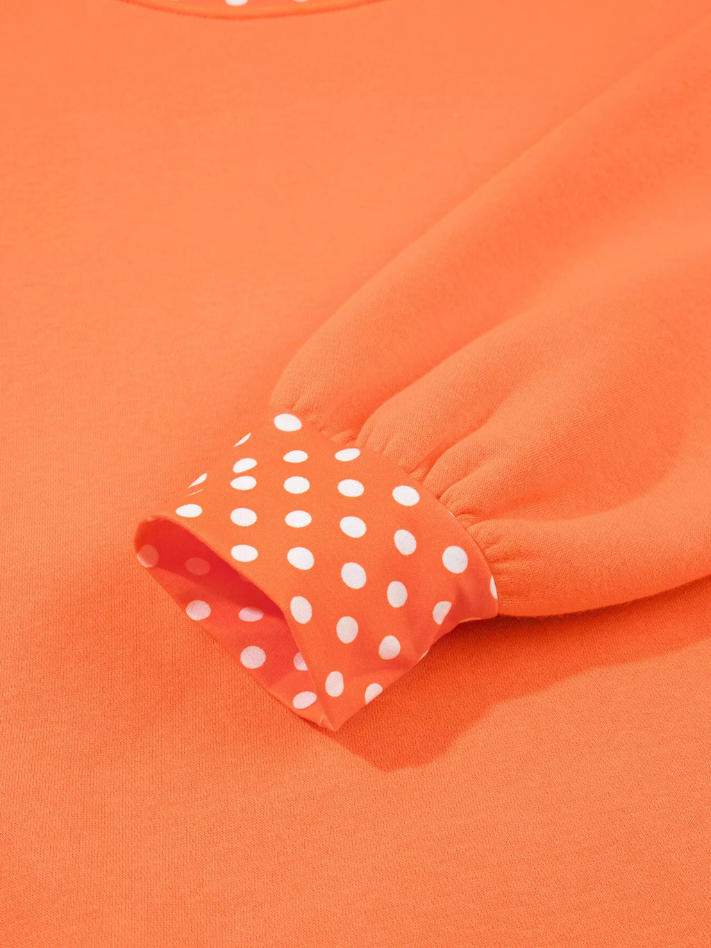 Polka Dot Trim Contrast Crew Neck Sweatshirt (14)