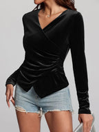Ruched Surplice Long Sleeve Top (6)