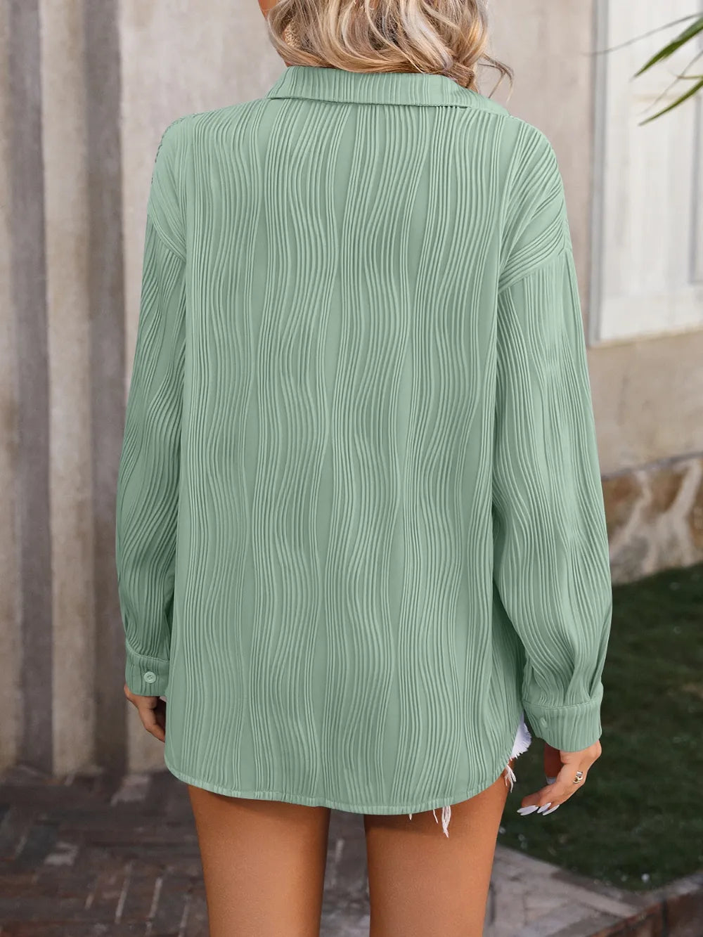 Button Up Dropped Shoulder Shirt (9)