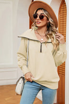 Half Zip Lantern Sleeve Sweatshirt (23)