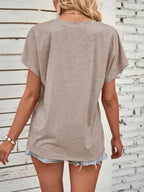 Half Button Short Sleeve Top (8)