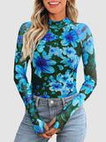 Floral Mock Neck Long Sleeve T-shirt (10)