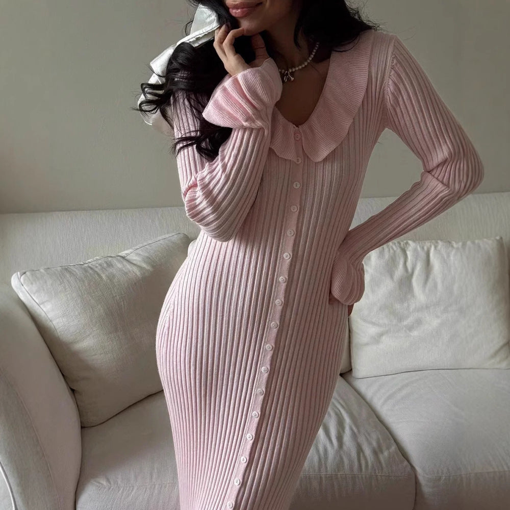 French Dress Sweet Ruffled Long Sleeve photo 4