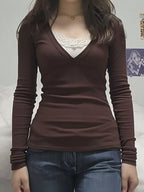 Long Sleeve T-shirt Lace Detail (18)