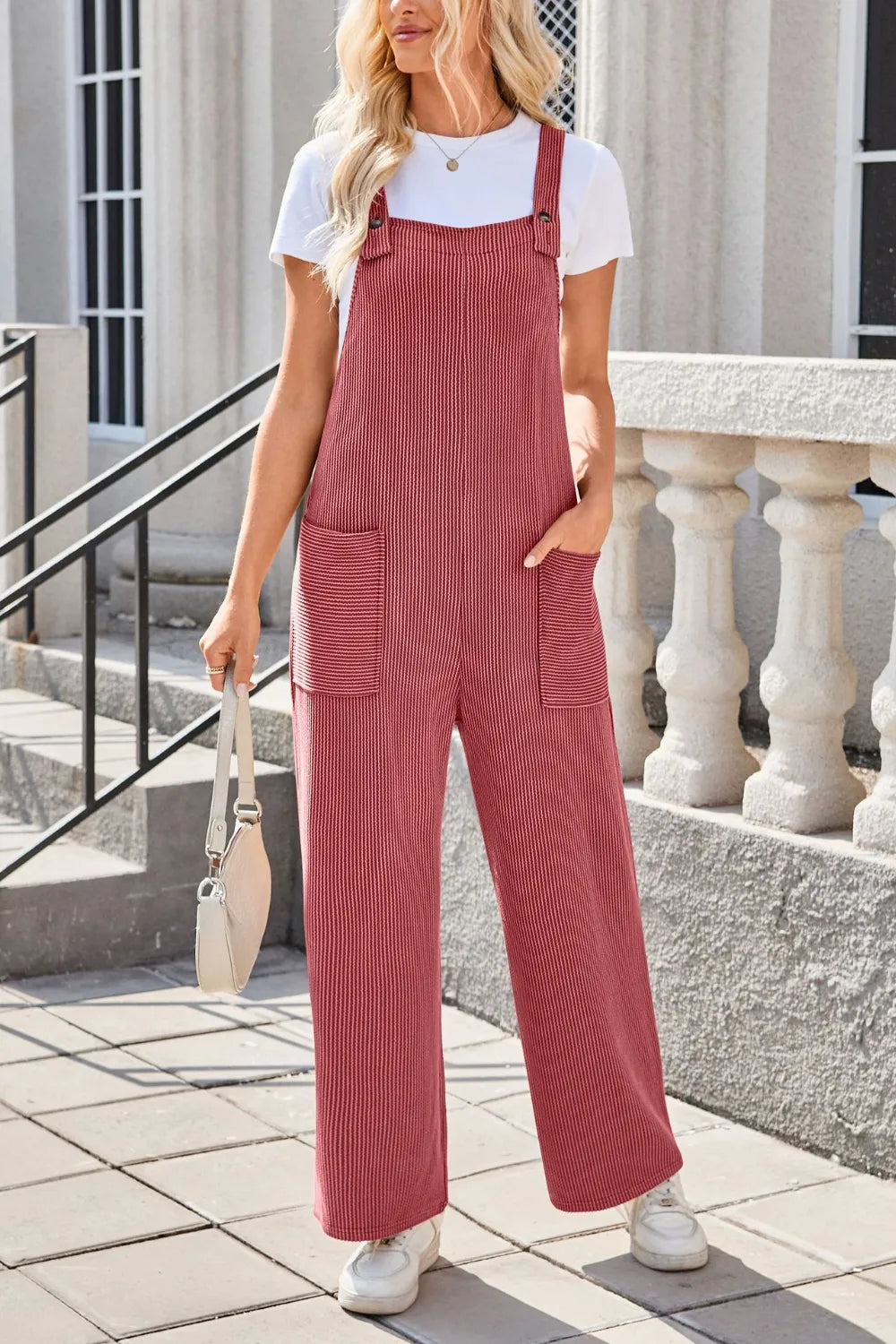 Square Neck Wide Strap Overalls Pockets (14)