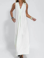 Full Size V-neck Sleeveless Maxi Dress Slit Plus (15)