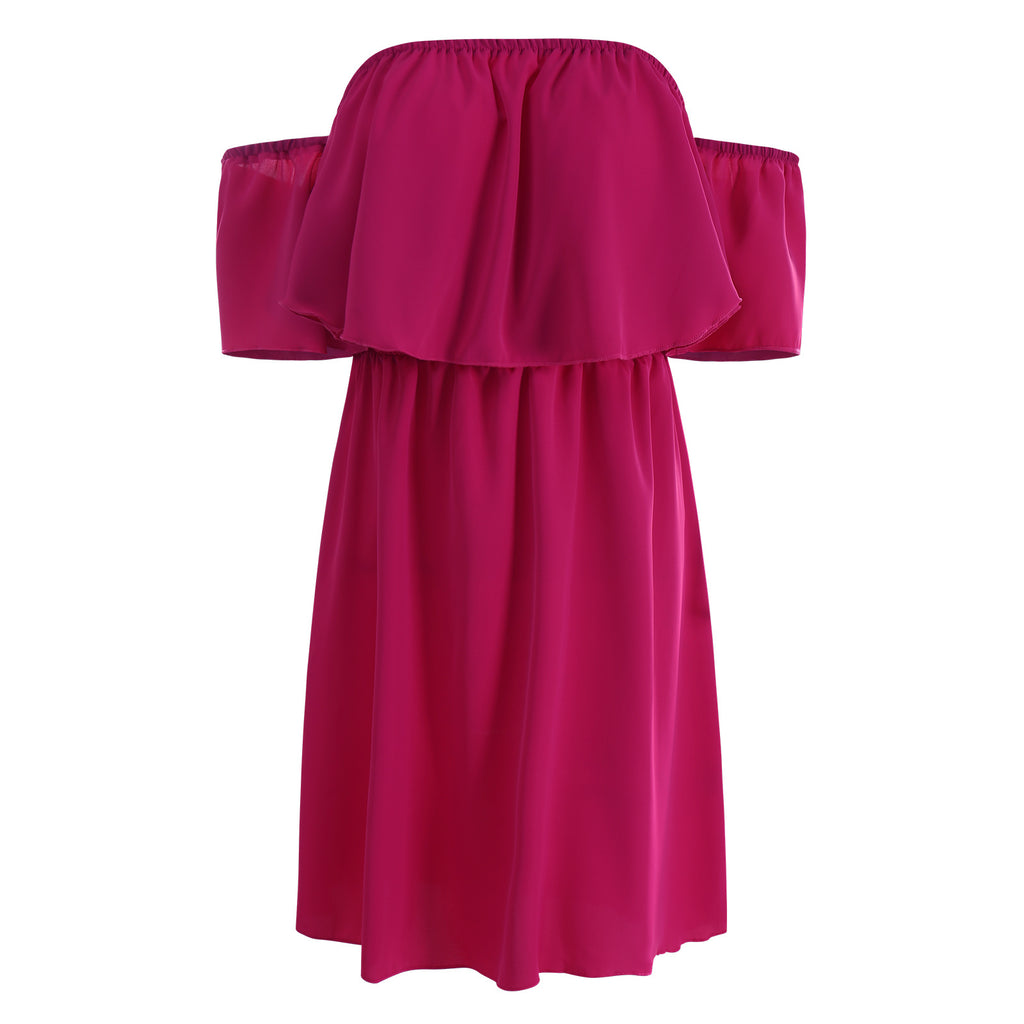 Off-the-shoulder One-shoulder Ruffle Dress photo 4