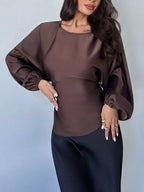Polka Dot Round Neck Blouse (14)