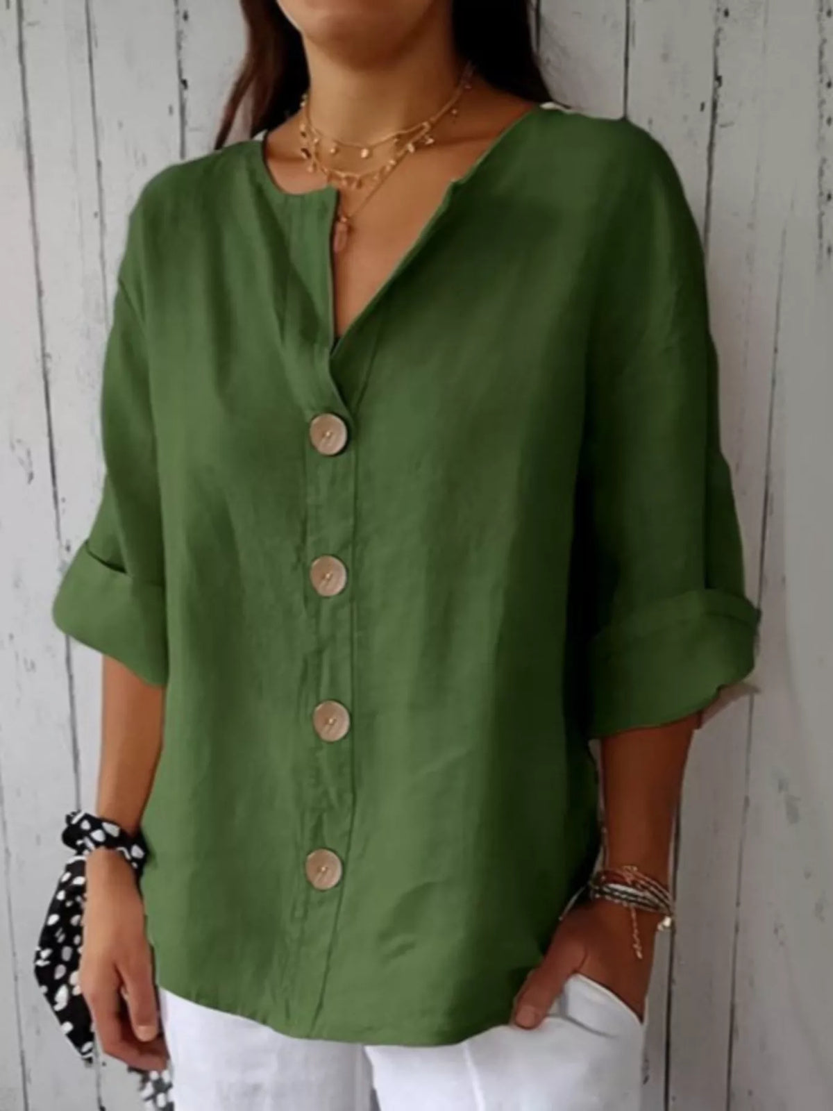 Casual Loose Button-down Shirt (13)