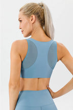 Round Neck Wide Strap Active Bra (8)