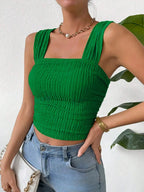 Textured Square Neck Wide Strap Tank (15)