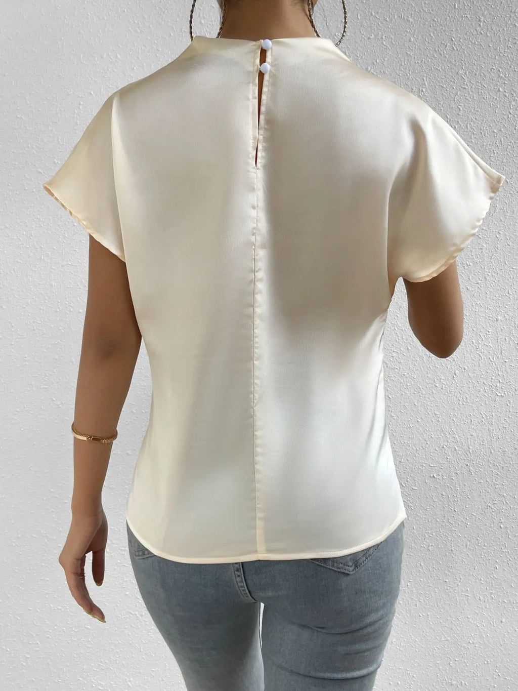Mock Neck Short Sleeve Blouse (10)