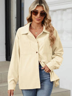 Button Up Dropped Shoulder Long Sleeve Outerwear (17)