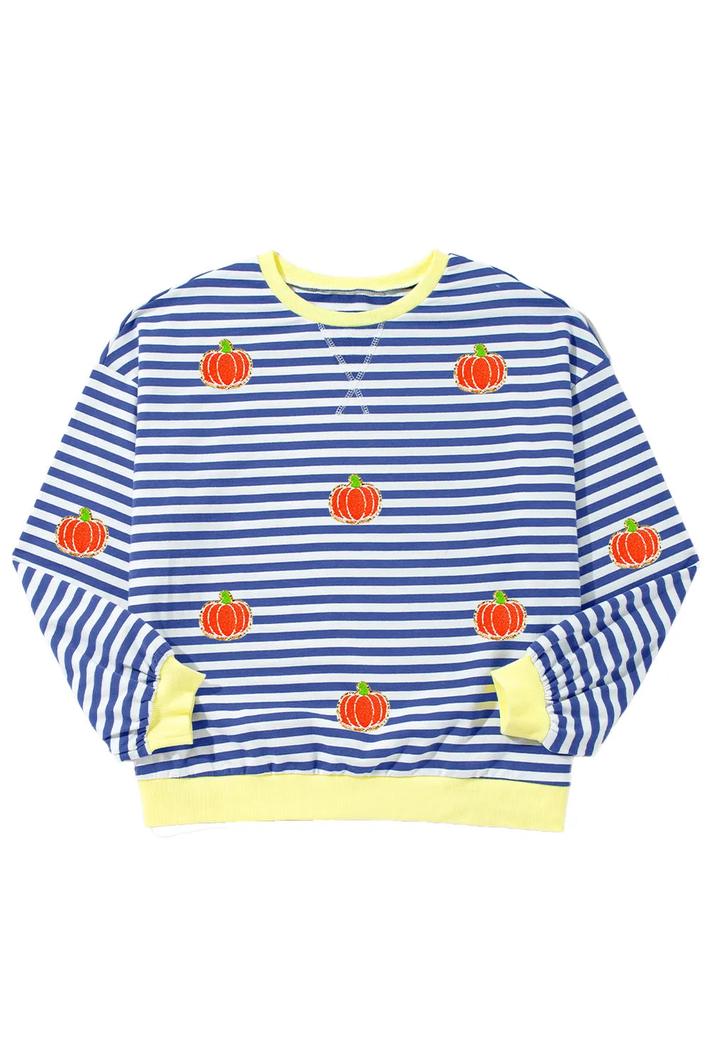 Pumpkin Striped Long Sleeve Sweatshirt (3)