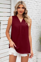 Texture V-neck Sleeveless Top (18)