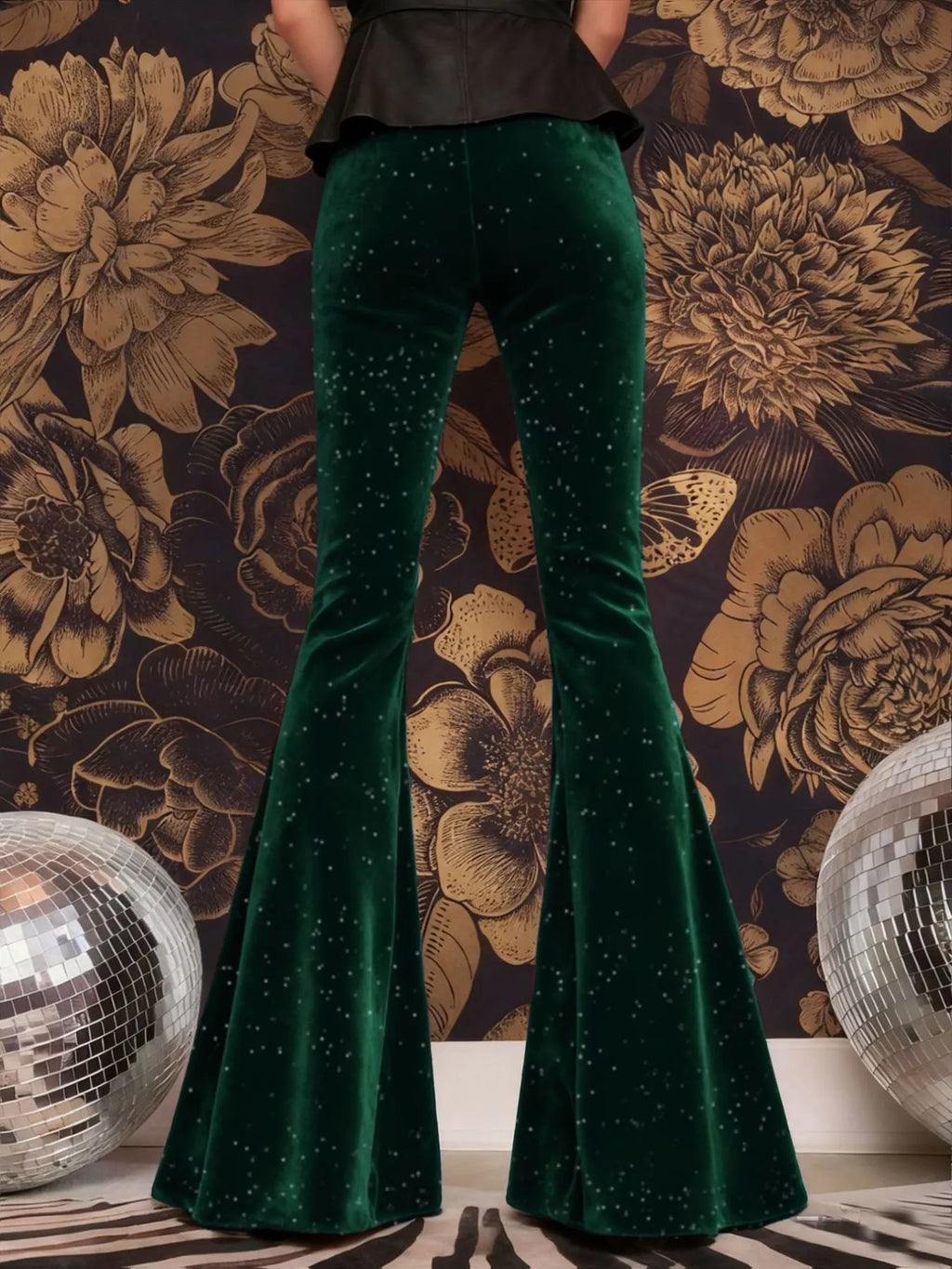Velvet High Waist Flared Pants (20)