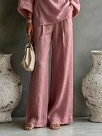One Shoulder Top Wide Leg Pants Set (12)