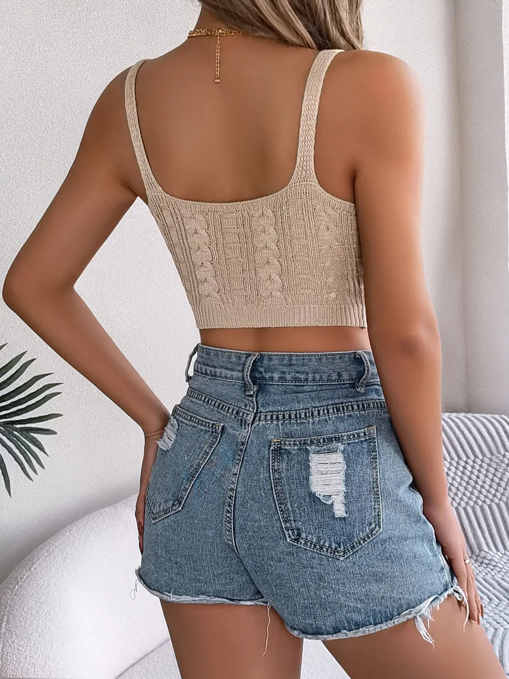 Cable-knit Short Cami (8)