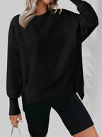 Casual Loose Side Slit Sweatshirt (23)