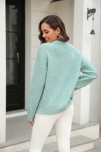 Round Neck Ribbed Long Sleeve Sweater (12)