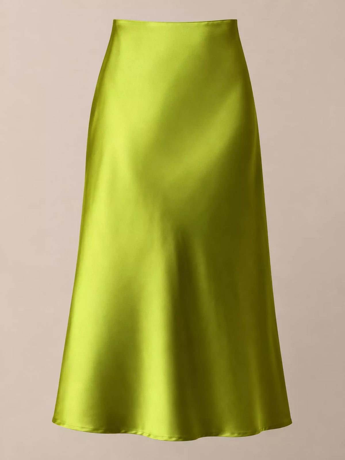 High-waisted Satin Midi Skirt (40)