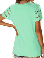 Round Neck Short Sleeve Casual T-shirt (12)