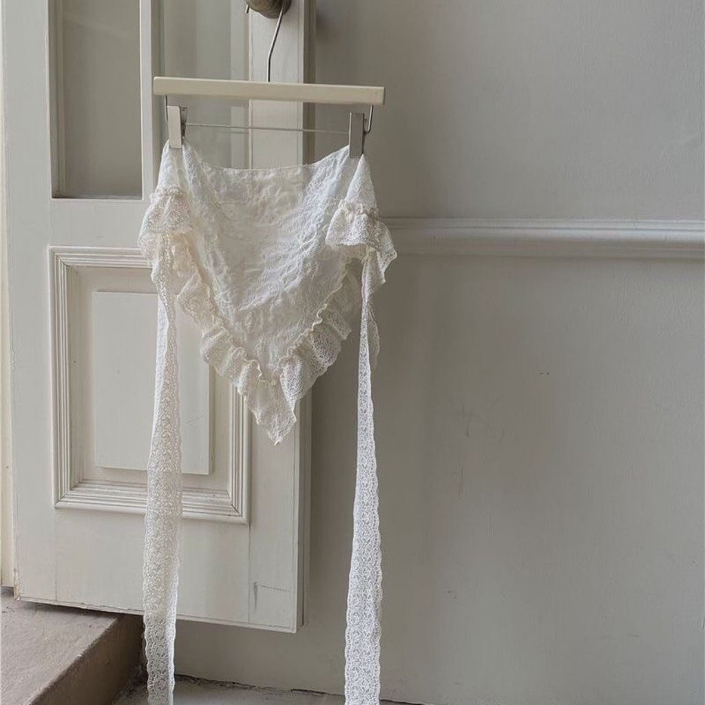 Retro Lace-trimmed Midi Skirt photo 1