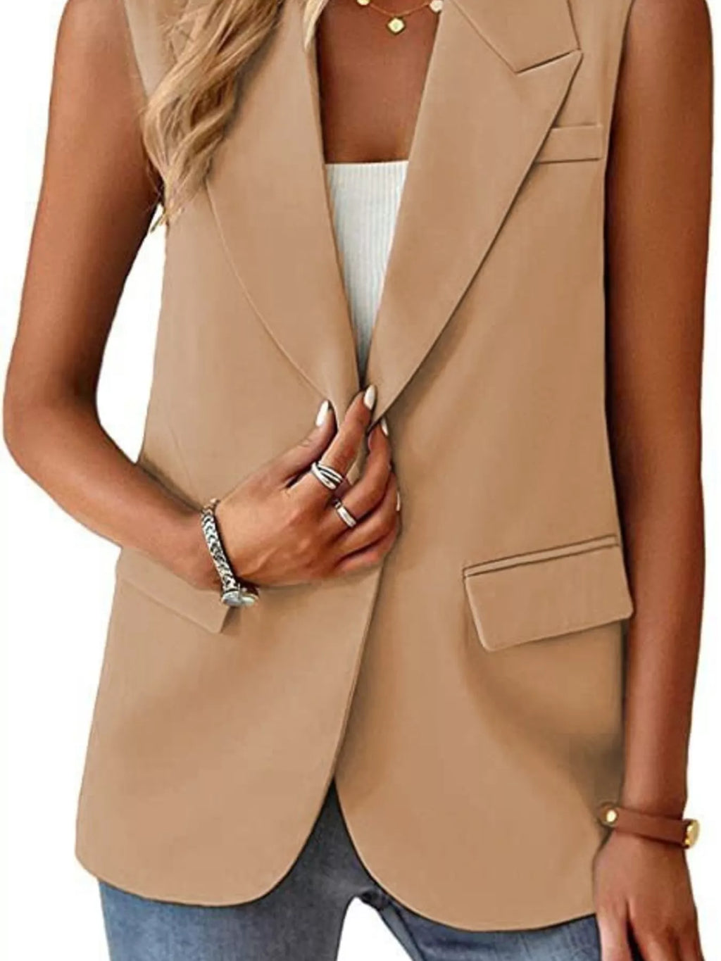 One Button Blazer Vest (10)