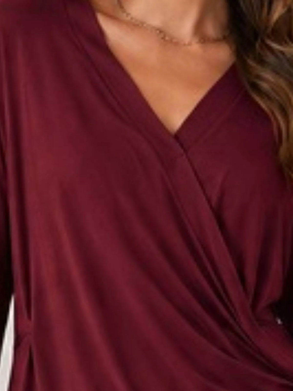 Long Sleeve Wrap T-shirt Side Knot Detail (17)
