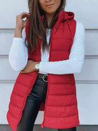 Zip Up Longline Hooded Puffer Vest Coat (19)