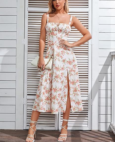 Floral Midi Bohemian Tank Dress variant CJLY204644026ZA|CJLY204644027AZ|CJLY204644028BY|CJLY204644029CX|CJLY204644030DW