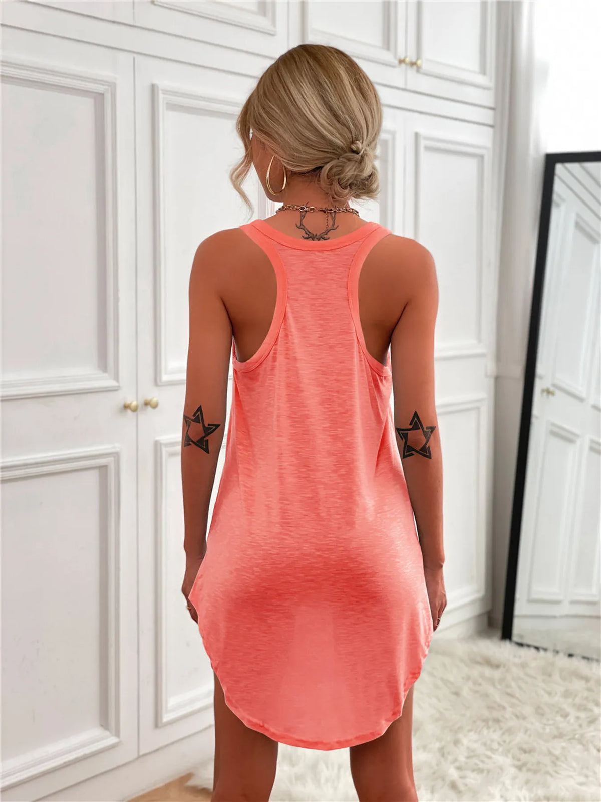 Casual Tank Mini Dress Curved Hem (10)