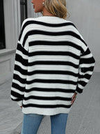 Striped Dropped Shoulder Sweater (6)