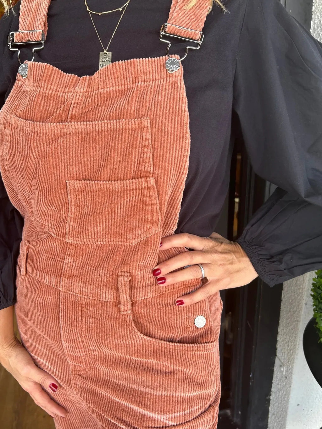 Distressed Wide Leg Corduroy Overalls (5)