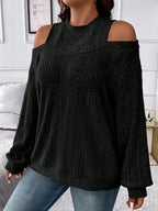 Round Neck Cold Shoulder Sweater (6)