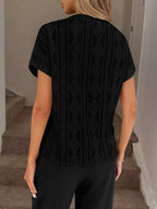 Diamond Pattern Round Neck Top (10)
