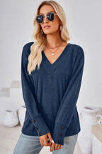 V-neck Dropped Shoulder T-shirt (6)