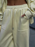 Oversized Zip-up Hoodie Wide-leg Pants Set (28)
