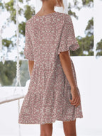 Polka Dot V-neck Short Sleeve Mini Dress (12)