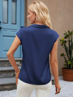 Bow Tie Cap Sleeve Blouse (36)