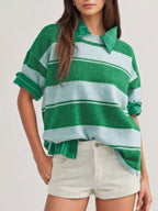 Striped Half Sleeve Sweater (2)