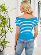 Striped Short Sleeve Sweater (16)