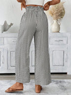 Full Size Striped Wide Leg Paper Bag Pants Plus (2)