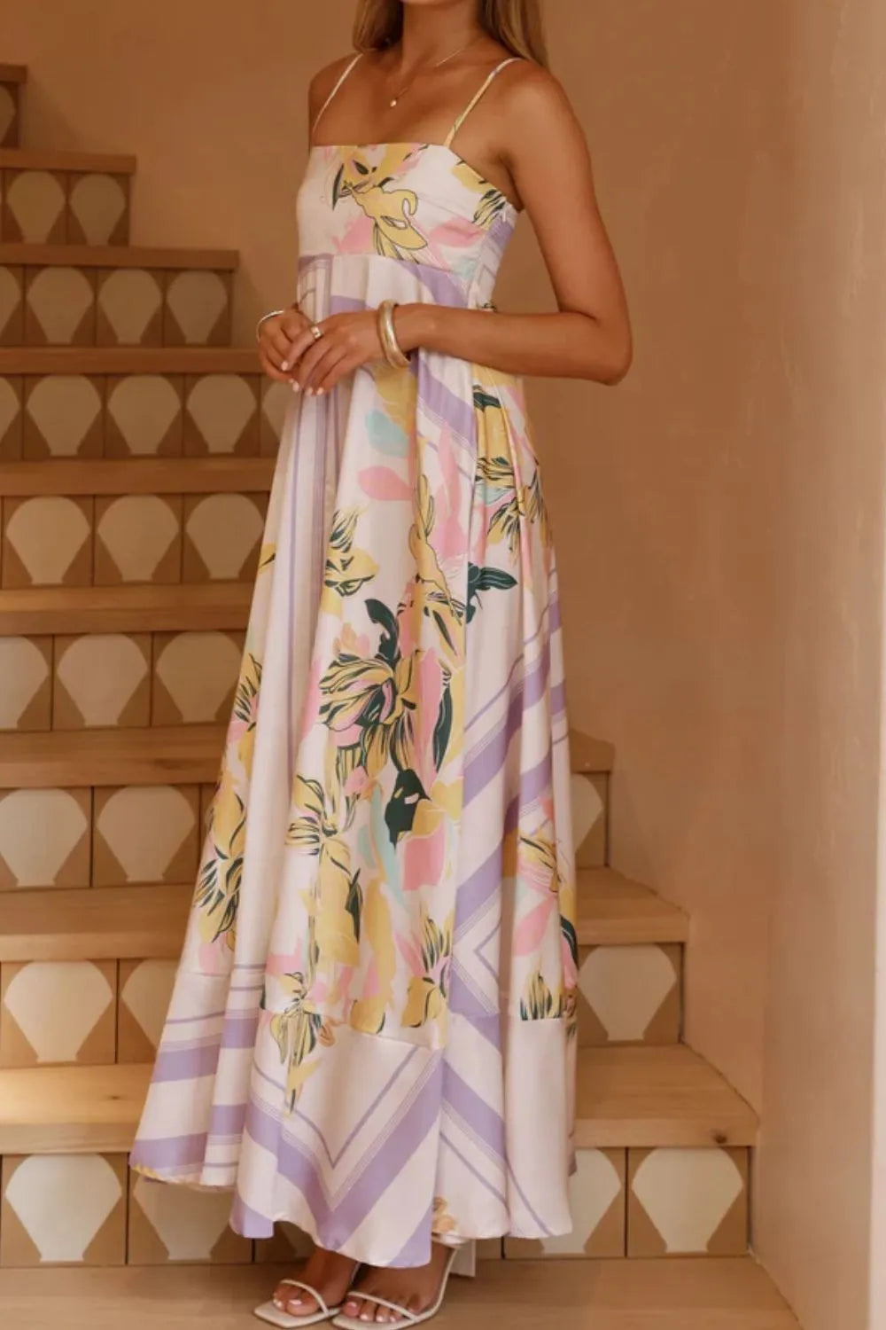 Printed Square Neck Cami Maxi Dress (9)