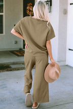 Short Sleeve Top Pants Set (15)