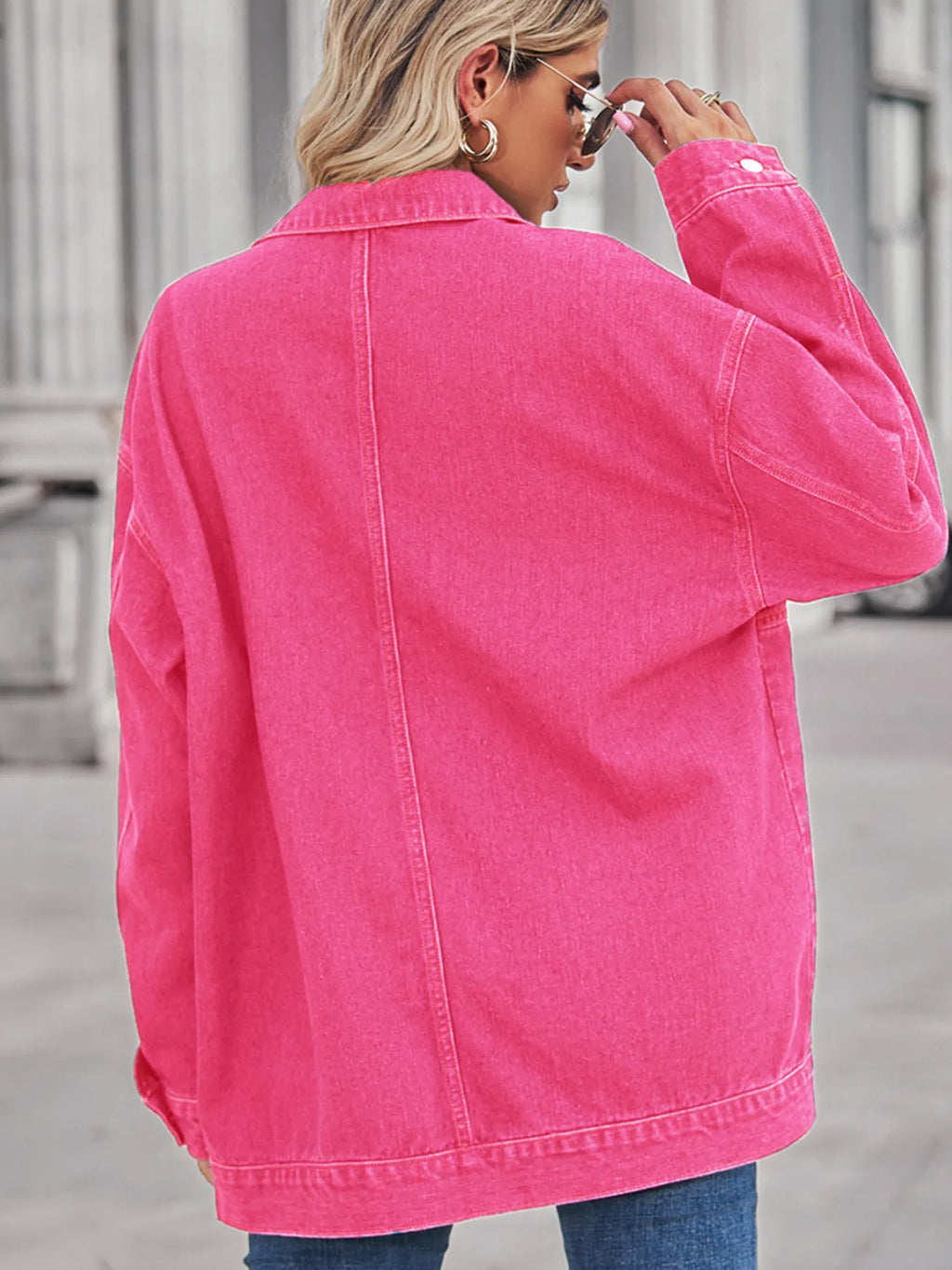 Button Up Long Sleeve Denim Jacket (2)
