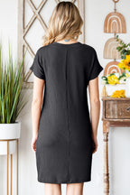 Ribbed Round Neck Short Sleeve Dress (17)