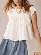 Tiered Cap Sleeve Blouse (2)