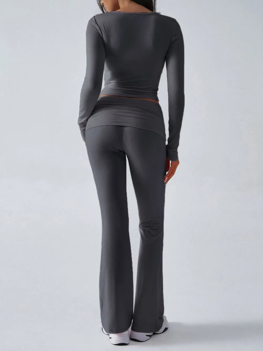 Ruched Long Sleeve Top Pants Set (9)