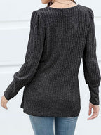 Decorative Button Square Neck Top (12)